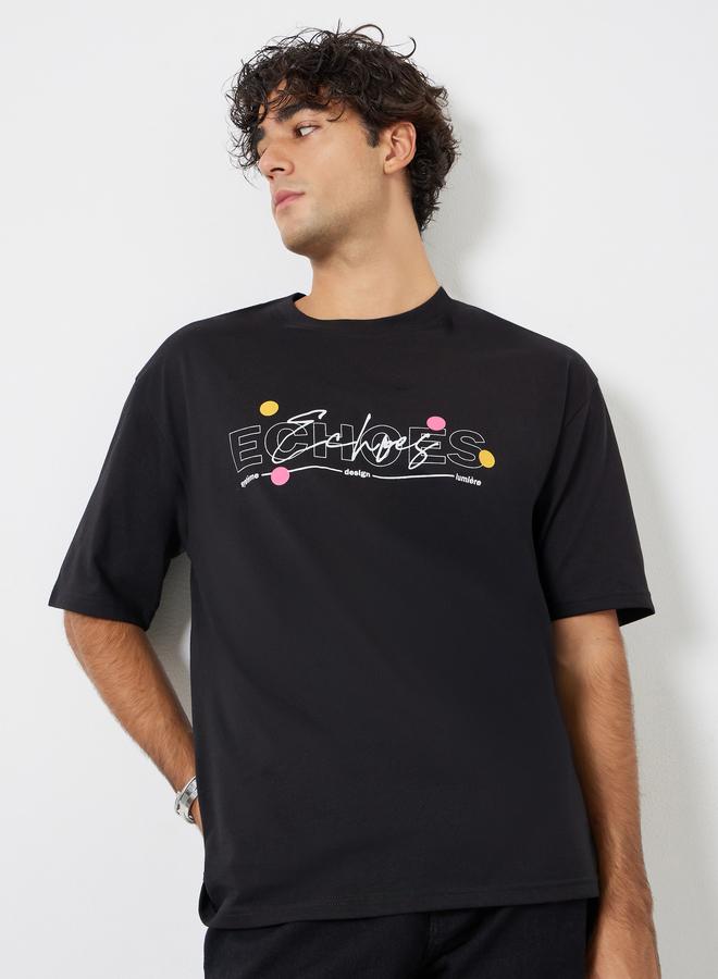 ستايلي تيشيرت جيرسي واسع بطبعة جرافيك - Image 1